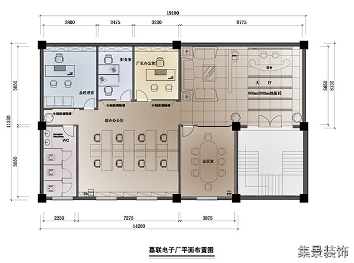 嘉聯電子廠平面裝修設計圖
